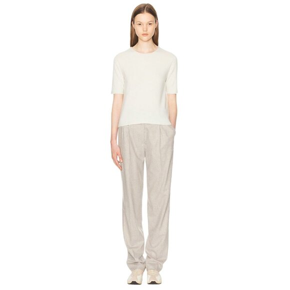 The Row Ipar Top in Pale Green Small Womens Cashmere SHort Sleeve Sweater - Picture 4 of 13